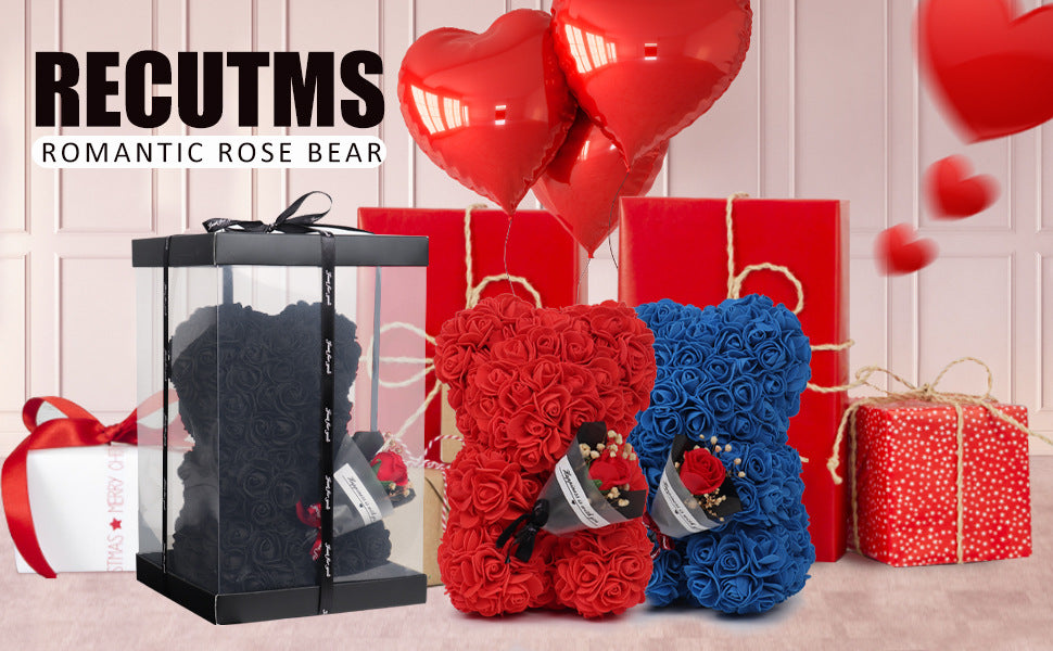 Rosen Teddybär mit Geschenkbox