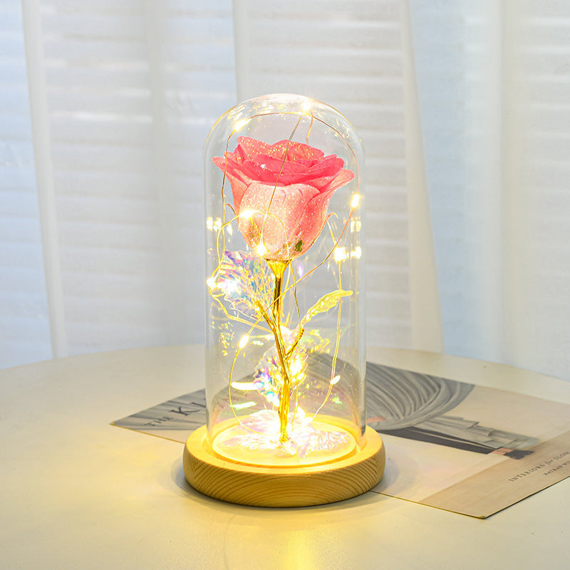 Ewige Rose LED-Licht in Glas Abdeckung